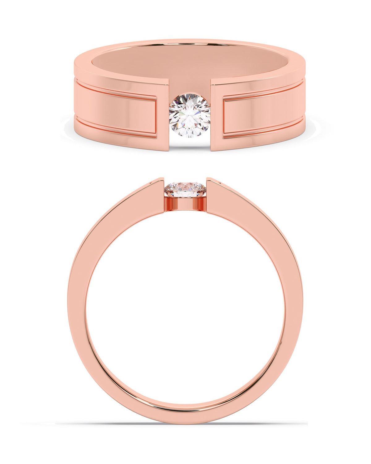 Solitaire Ring in 14KT Rose Gold, design RG9381B