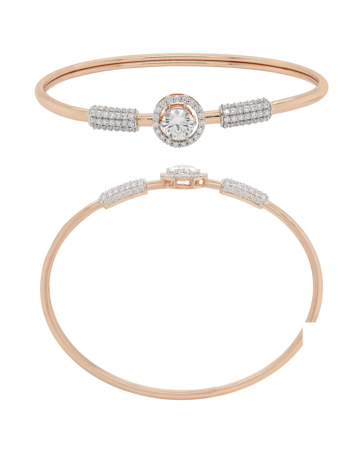 Diamond Bangle in 14KT Rose Gold, design BR1558B