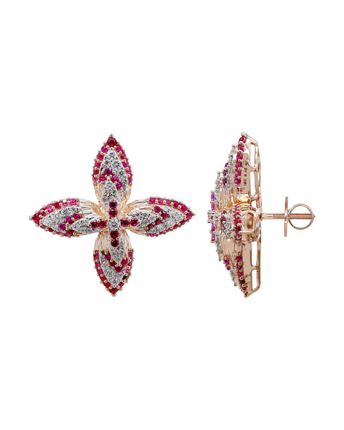 Diamond Earrings in 14KT Rose Gold, design PS0010ER