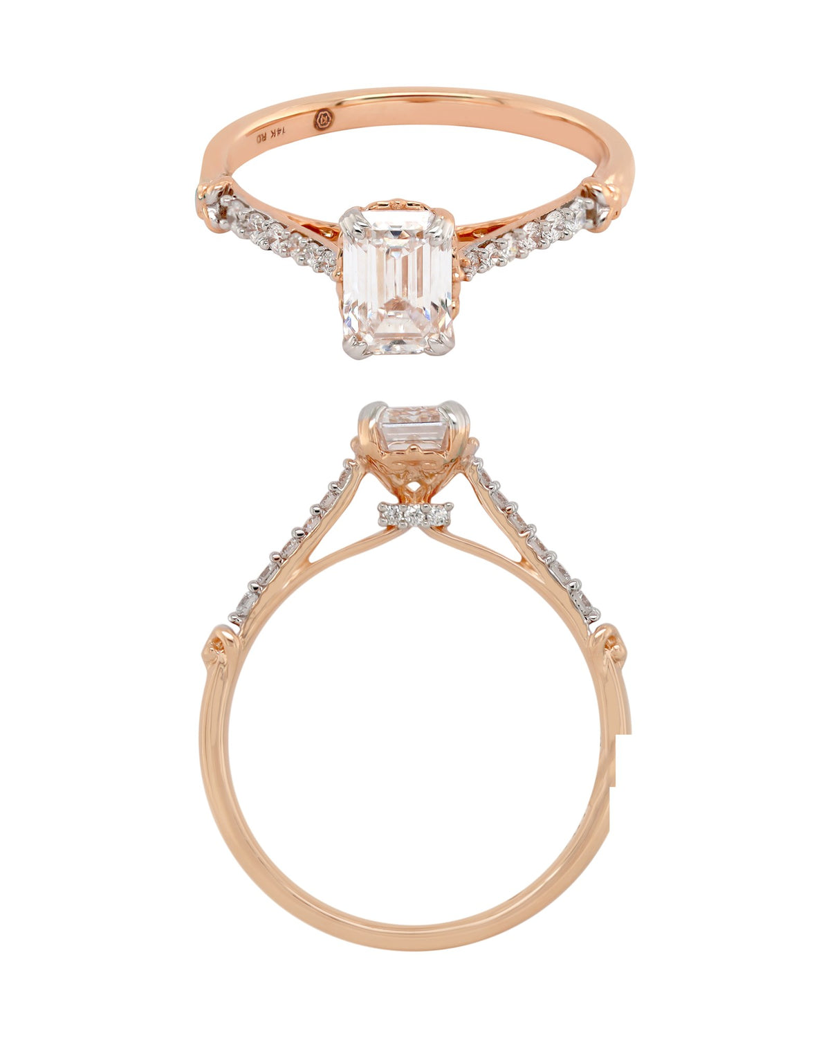 Diamond Ring in 14KT Rose Gold, design LR0146A