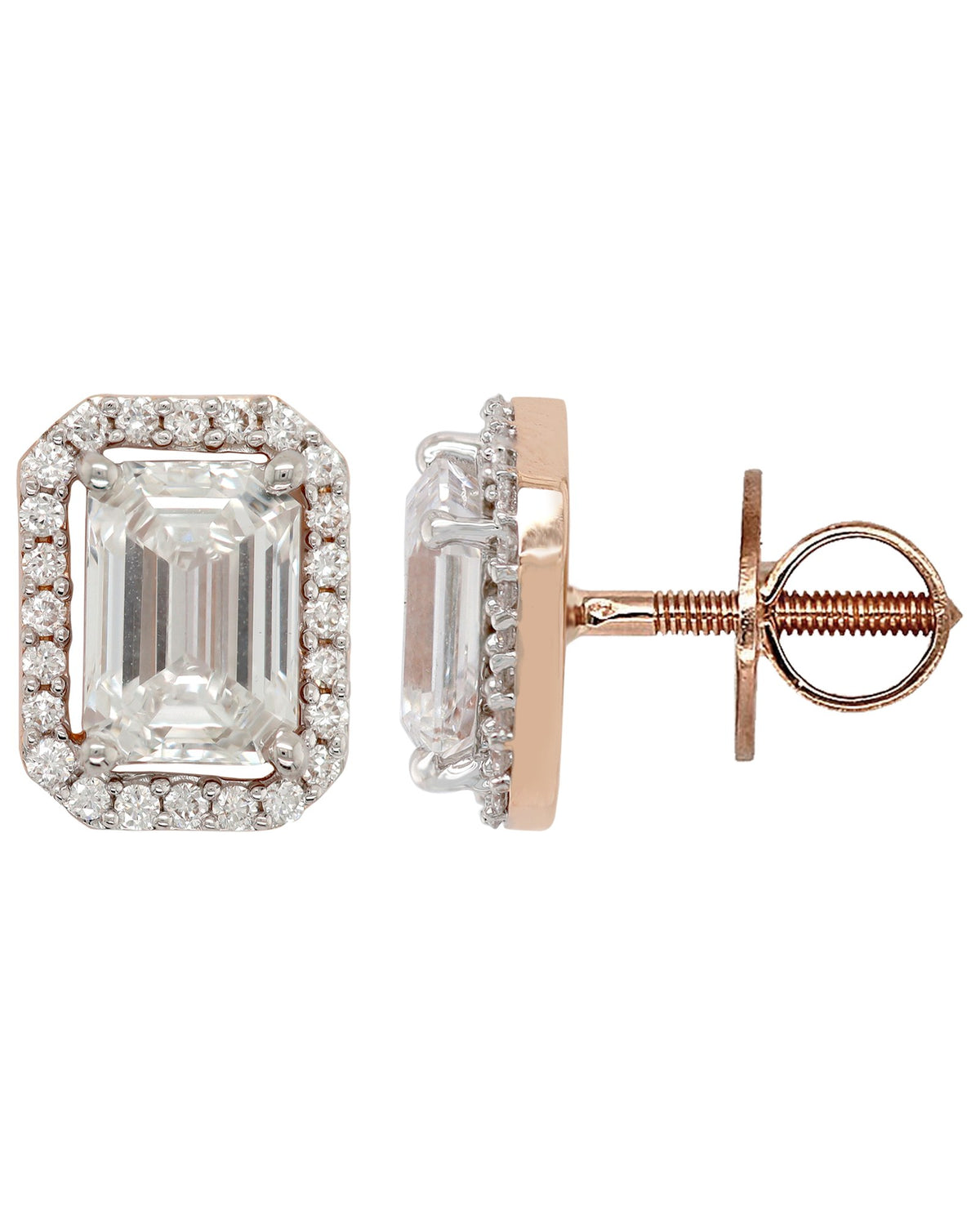 Diamond Earrings in 14KT Rose Gold, design PS0013ER
