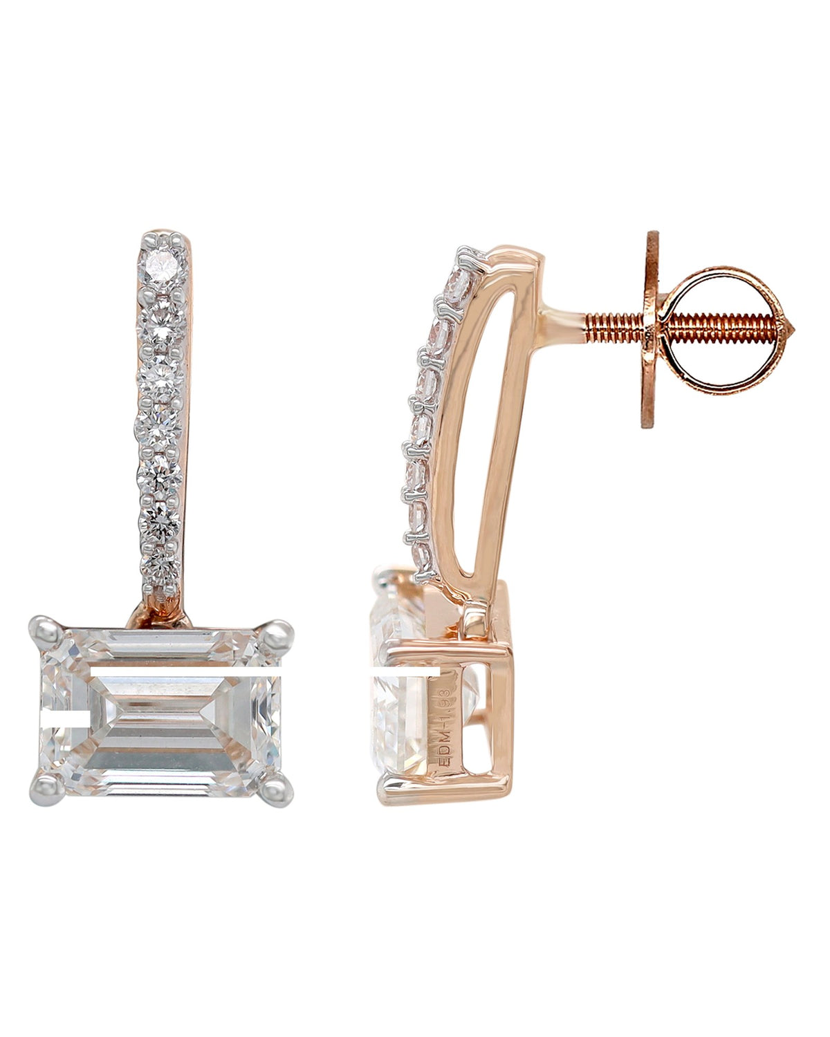 Diamond Earrings in 14KT Rose Gold, design PS0017ER