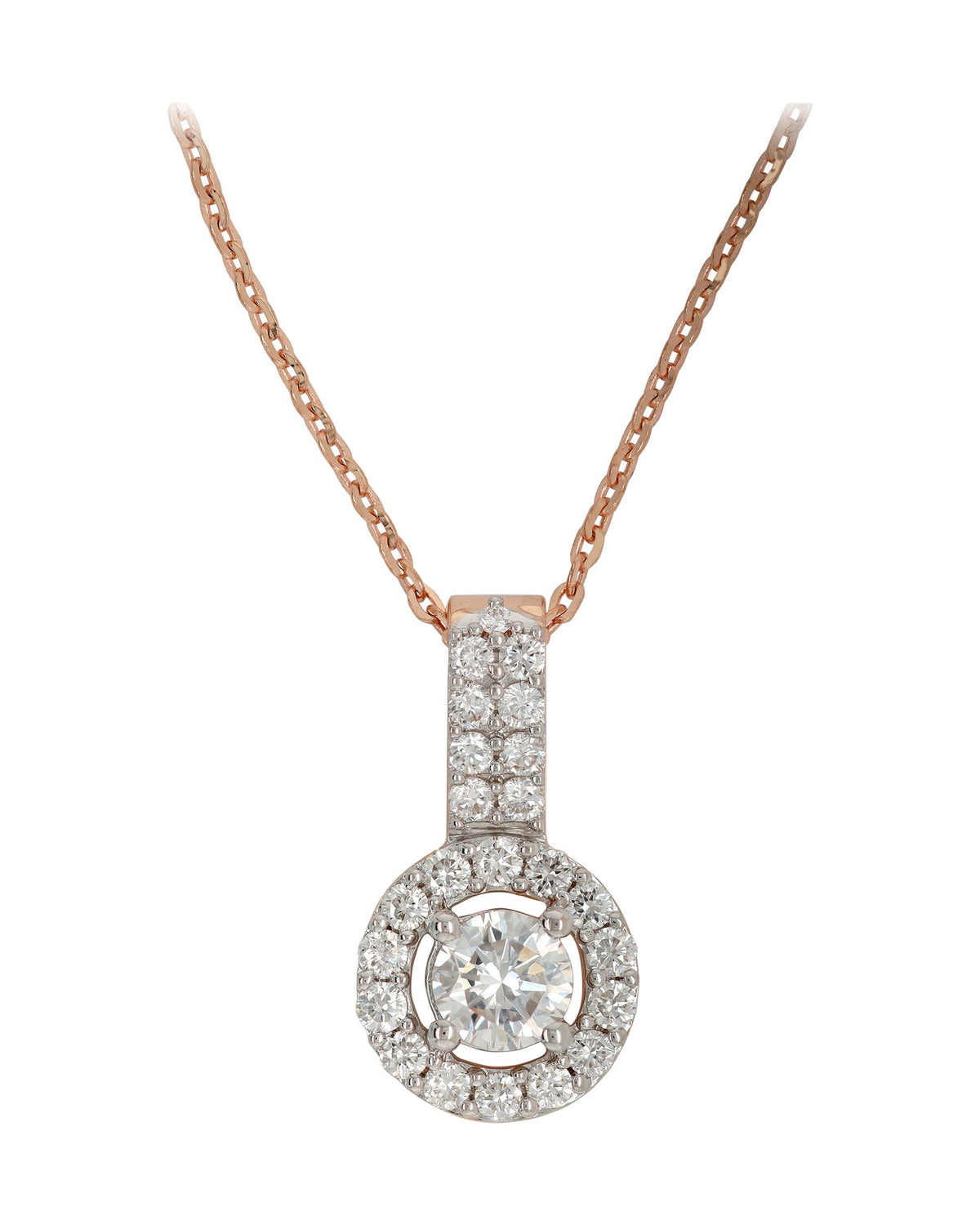 Diamond Necklace in 14KT Rose Gold, design PS0019PD