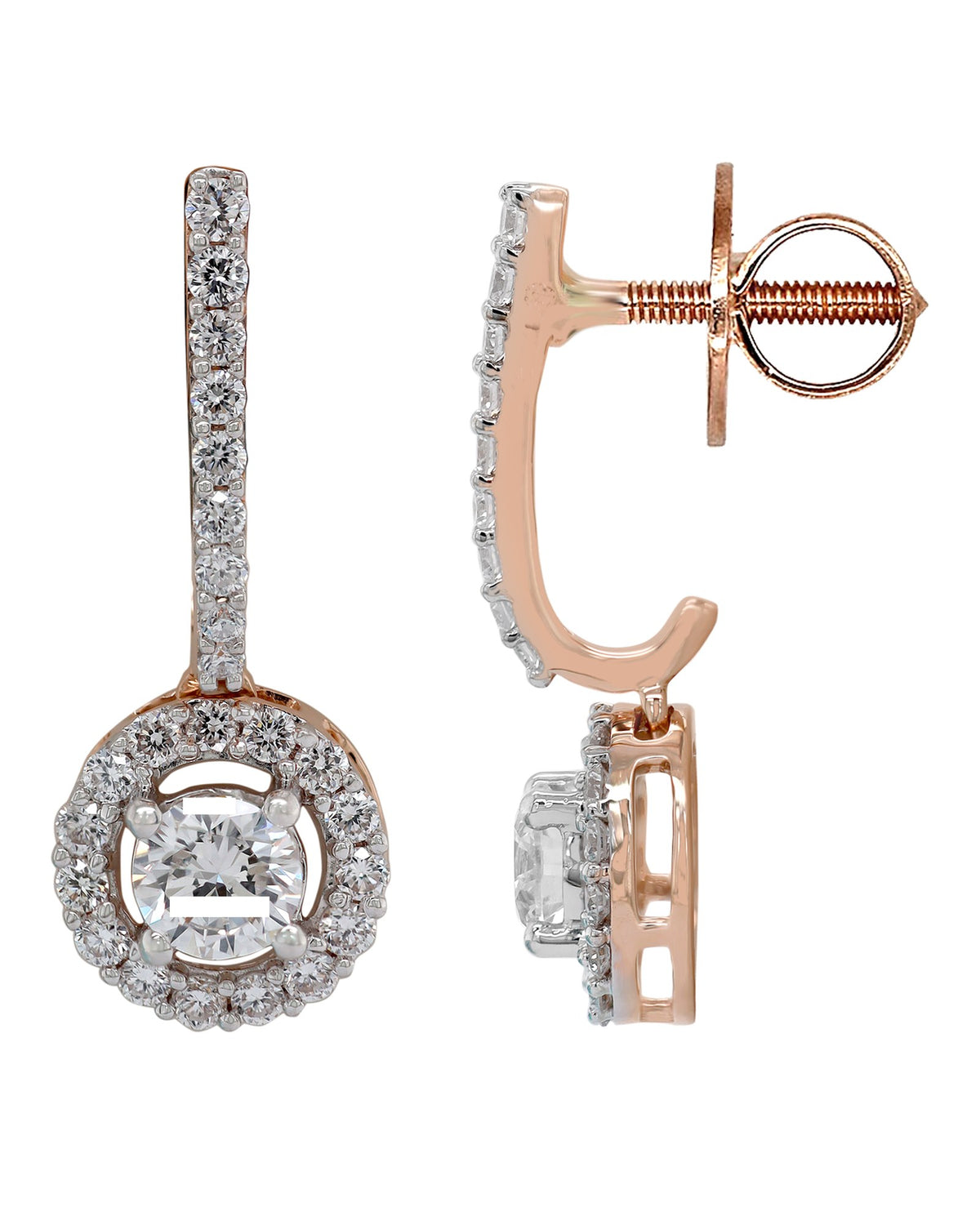 Diamond Earrings in 14KT Rose Gold, design PS0019ER