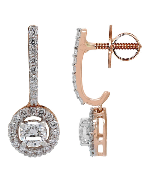 Diamond Earrings in 14KT Rose Gold, design PS0019ER