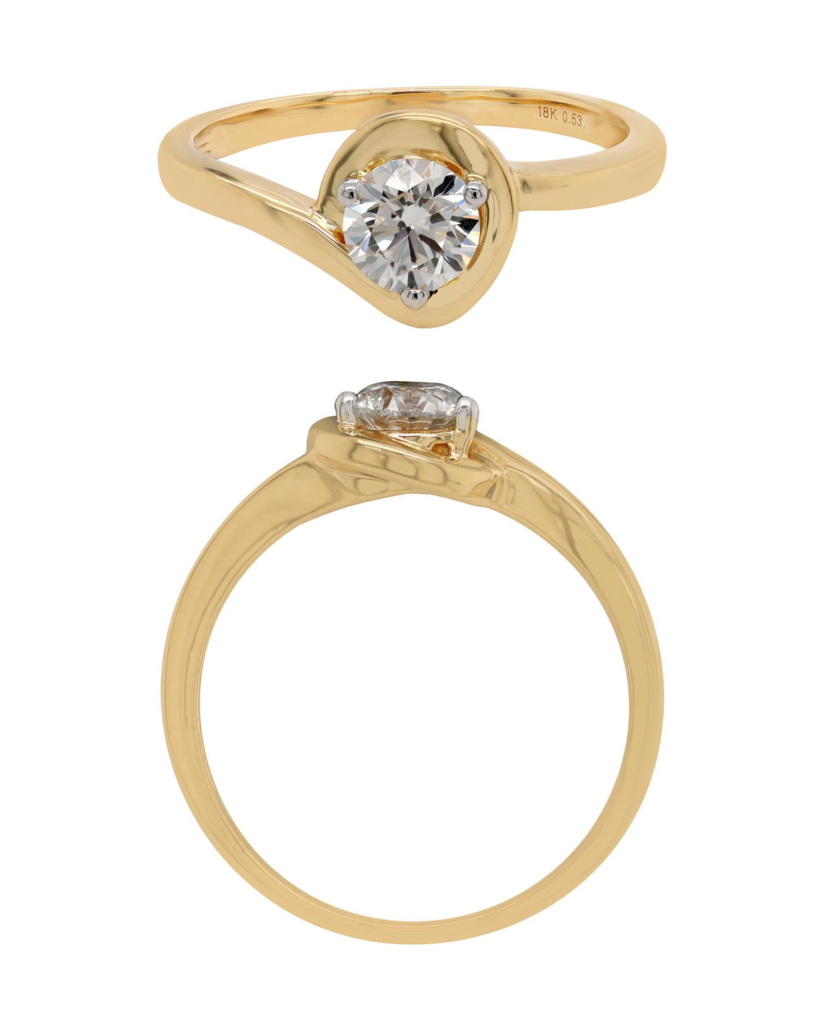 Solitaire Ring in 18KT Yellow Gold, design RG9711