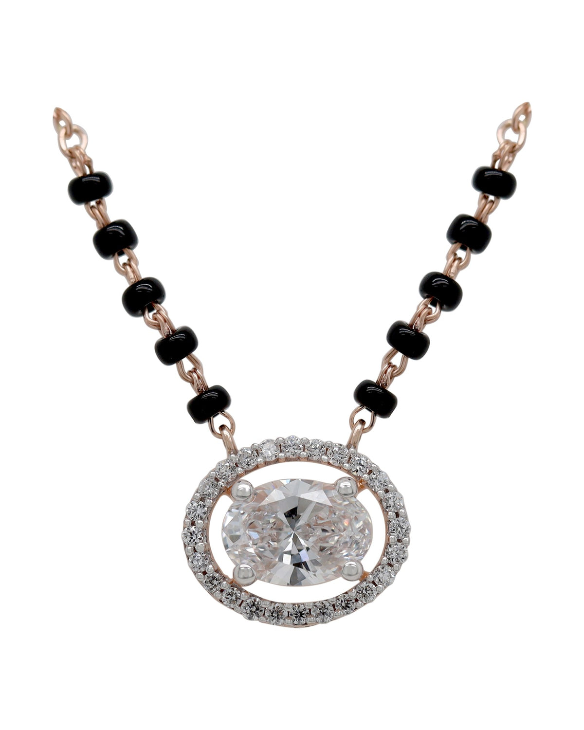 Diamond Mangalsutra in 14KT Rose Gold, design TN2313