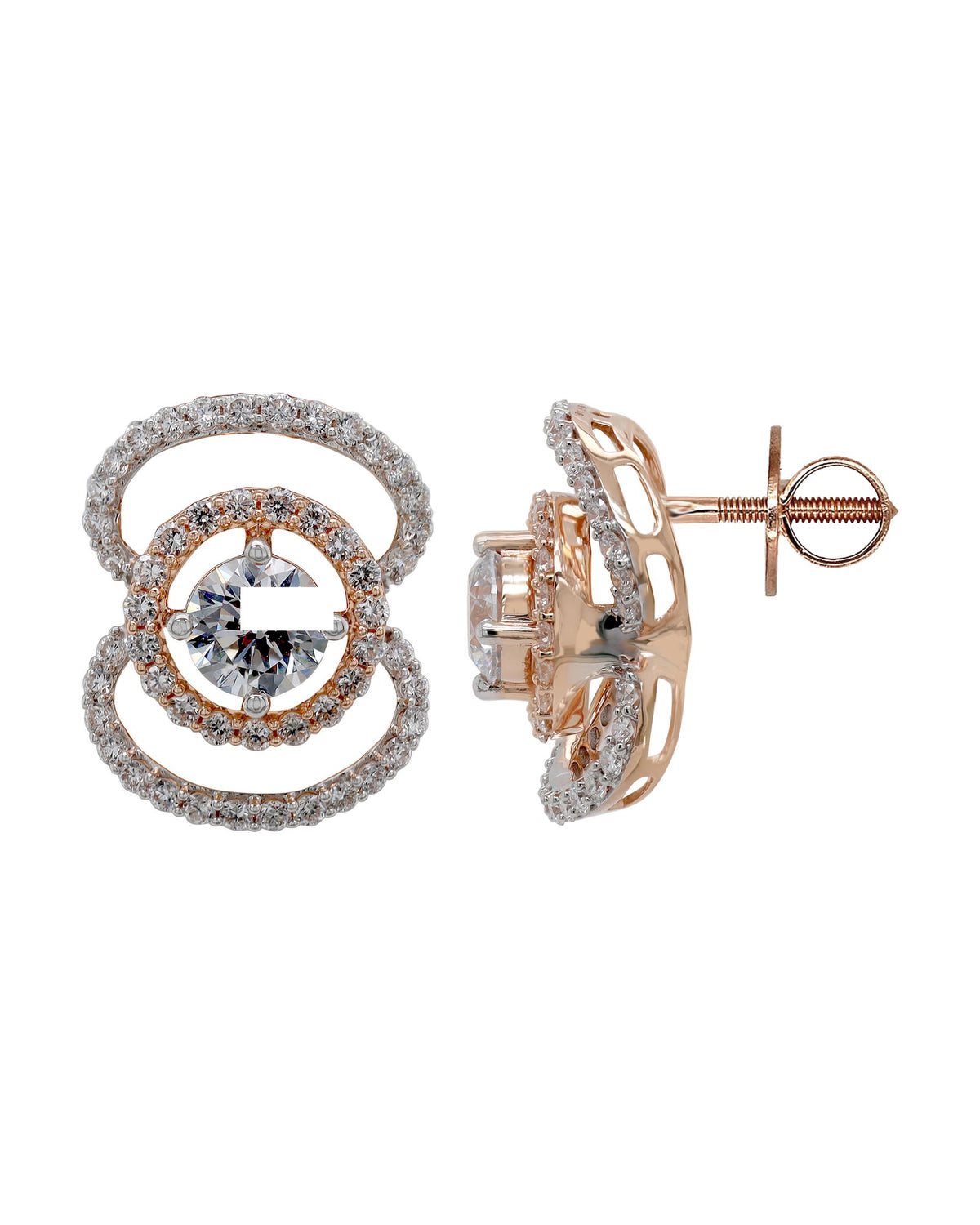 Diamond Earrings in 18KT Rose Gold, design ER8730A