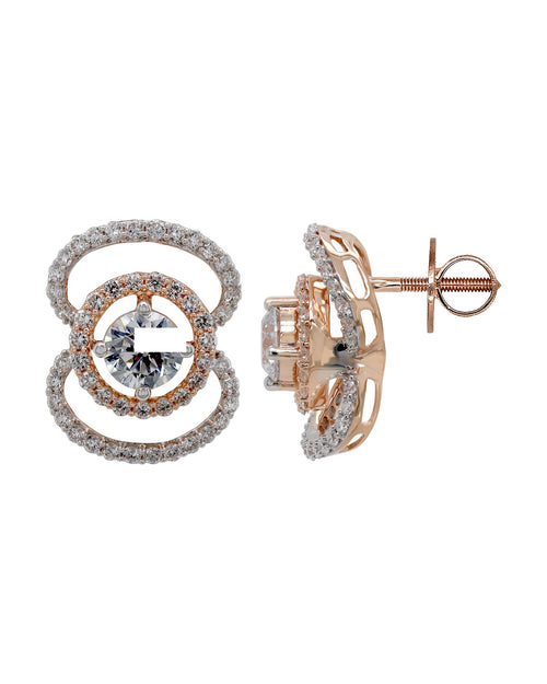 Diamond Earrings in 18KT Rose Gold, design ER8730A