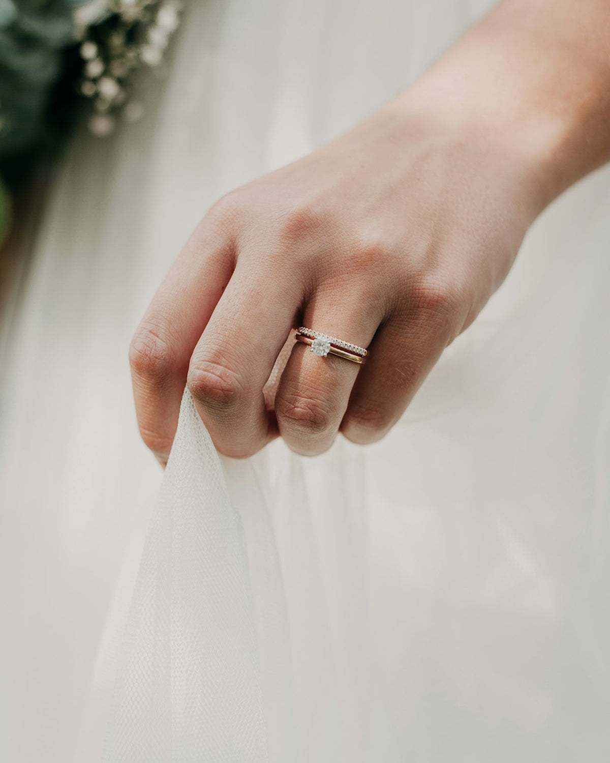 Close-up of a fine ring on the finger